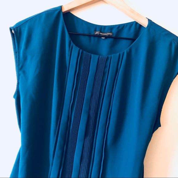 Adrianna Papell Tops - Adrianna Papell Blue Pleated Blouse Size M Women’s